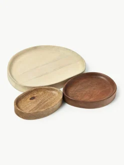 Decoratieve dienbladen Oda van mangohout, set van 3^Westwing Collection Clearance