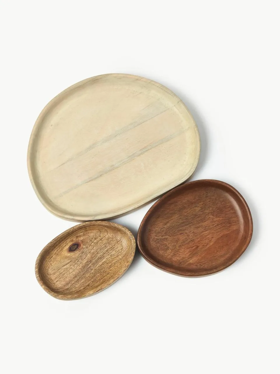 Decoratieve dienbladen Oda van mangohout, set van 3^Westwing Collection Clearance