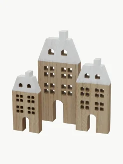 Decoratieve huisjes Towny van hout, 6 stuks^Westwing New