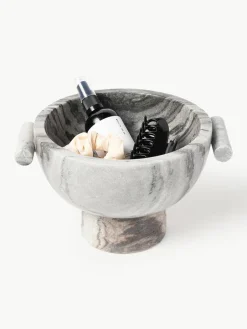 Decoratieve schaal Fossil van marmer, H 15 cm^Westwing Collection Hot