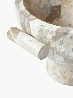 Decoratieve schaal Fossil van marmer, H 15 cm^Westwing Collection Hot