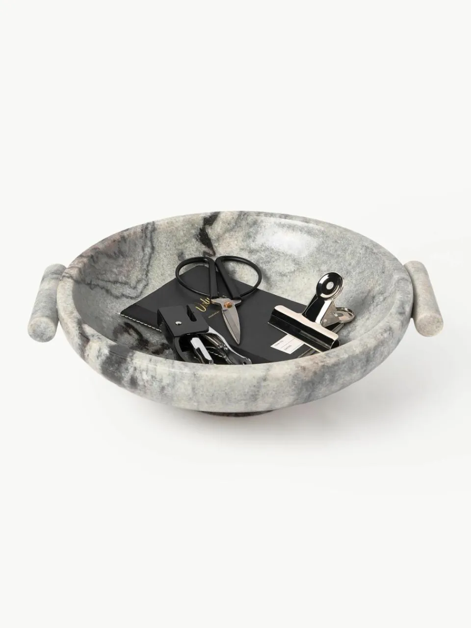 Decoratieve schaal Fossil van marmer, H 10 cm^Westwing Collection Sale