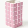 Design vaas Tile met tegellook, H 21 cm^&k Amsterdam Discount