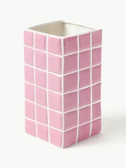 Design vaas Tile met tegellook, H 21 cm^&k Amsterdam Discount