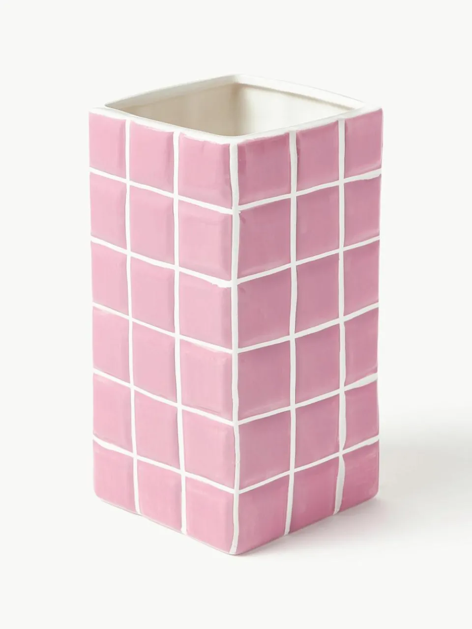 Design vaas Tile met tegellook, H 21 cm^&k Amsterdam Discount
