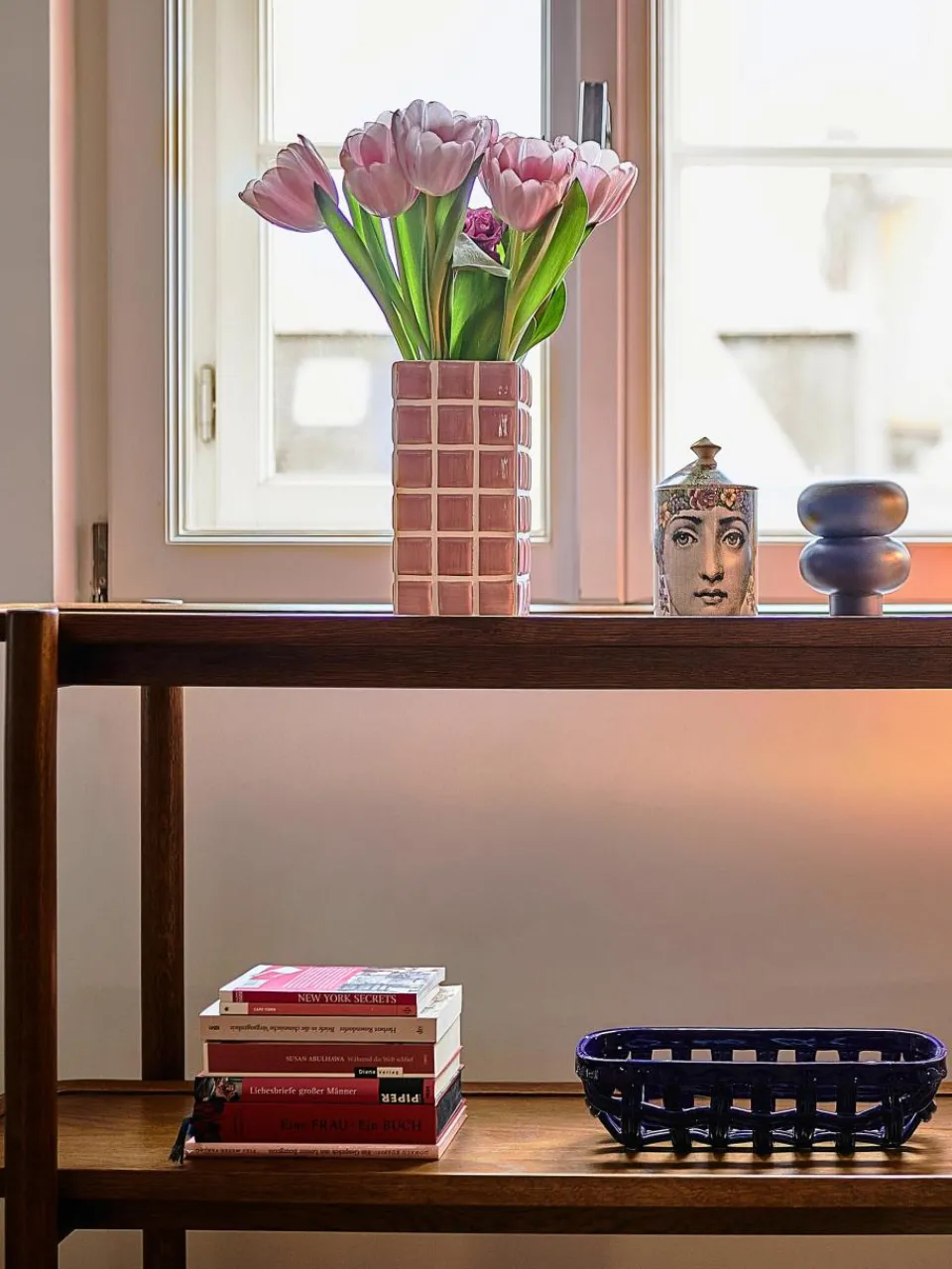 Design vaas Tile met tegellook, H 21 cm^&k Amsterdam Discount