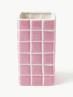 Design vaas Tile met tegellook, H 21 cm^&k Amsterdam Discount
