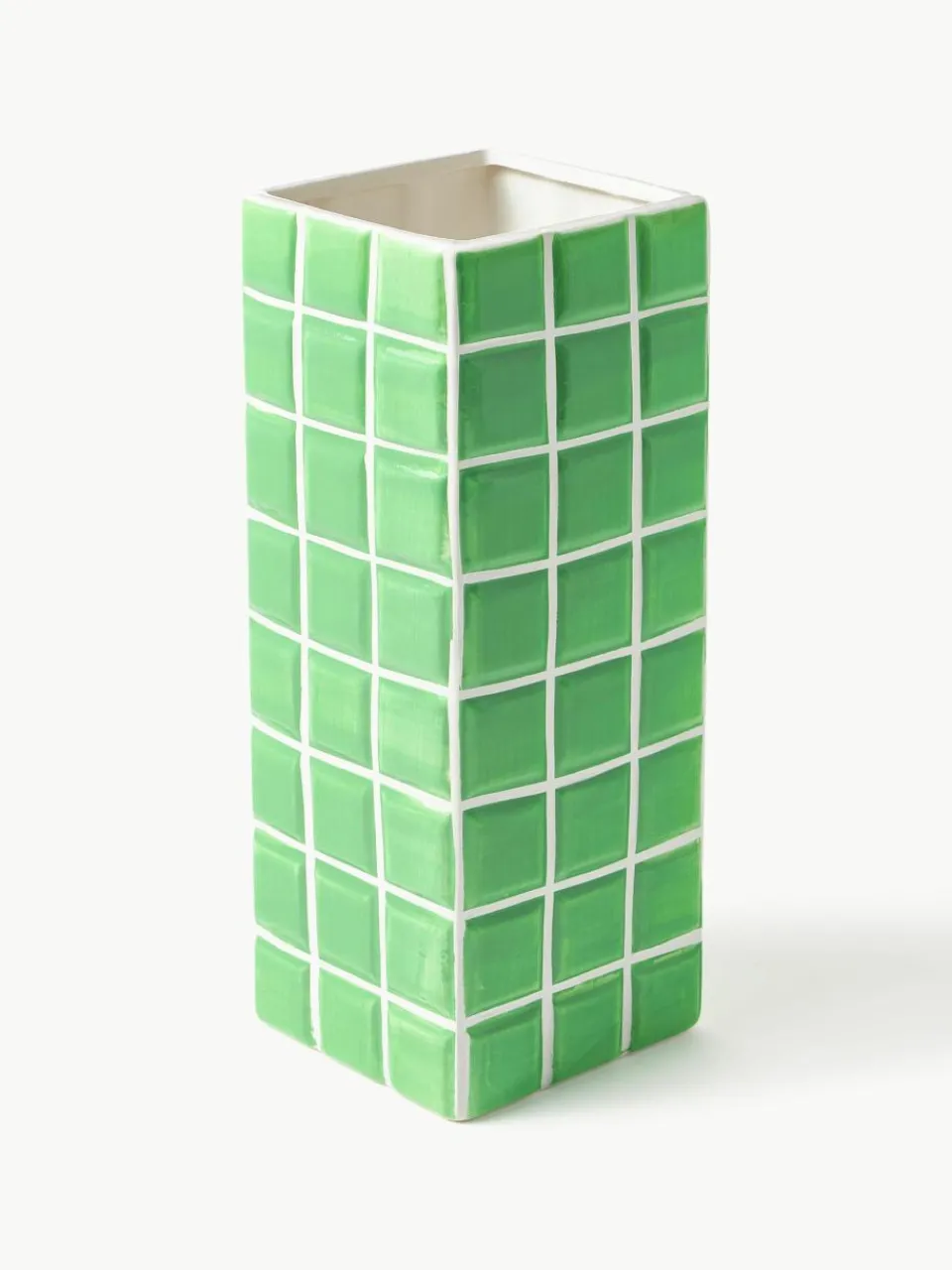 Design vaas Tile met tegellook, H 28 cm^&k Amsterdam Sale