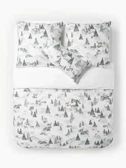 Designer katoenen perkal dekbedovertrek Forest^Westwing Collection Discount
