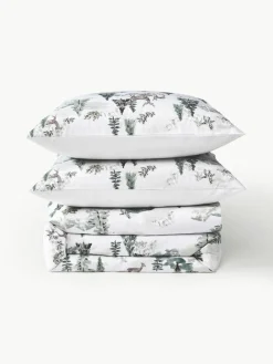 Designer katoenen perkal dekbedovertrek Forest^Westwing Collection Discount