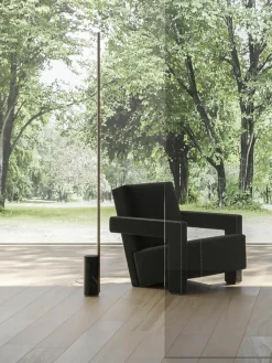 Dimbare LED vloerlamp Hilow Line met marmeren voet^Panzeri New