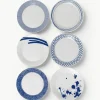 Dinerbord Pacific blauw van porselein, set van 6^ROYAL DOULTON Clearance
