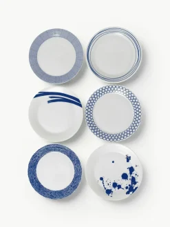 Dinerbord Pacific blauw van porselein, set van 6^ROYAL DOULTON Clearance
