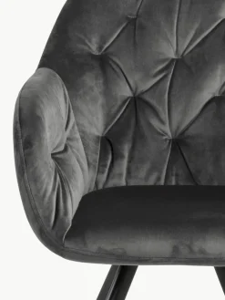 Draaibare fluwelen armstoel Lucie^Westwing Sale