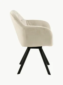 Draaibare fluwelen armstoel Lucie^Westwing Discount