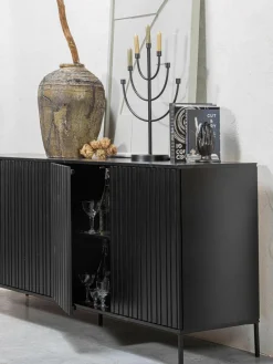 Dressoir Avourio van grenenhout met geribde voorkant^Westwing Discount