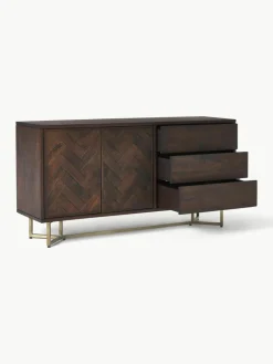 Dressoir Luca van mangohout met visgraat-patroon^Westwing Collection Discount