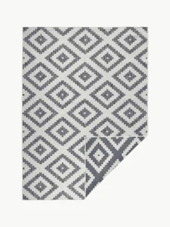 Dubbelzijdig in- & outdoor vloerkleed Malta in grijs/crème kleur^Westwing Clearance
