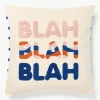 Dubbelzijdige kussenhoes Blah Blah met geborduurde opschrift^Westwing Collection Outlet