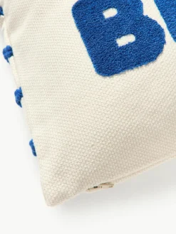 Dubbelzijdige kussenhoes Blah Blah met geborduurde opschrift^Westwing Collection Outlet