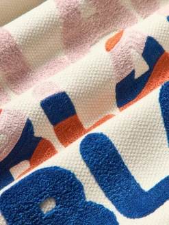 Dubbelzijdige kussenhoes Blah Blah met geborduurde opschrift^Westwing Collection Outlet