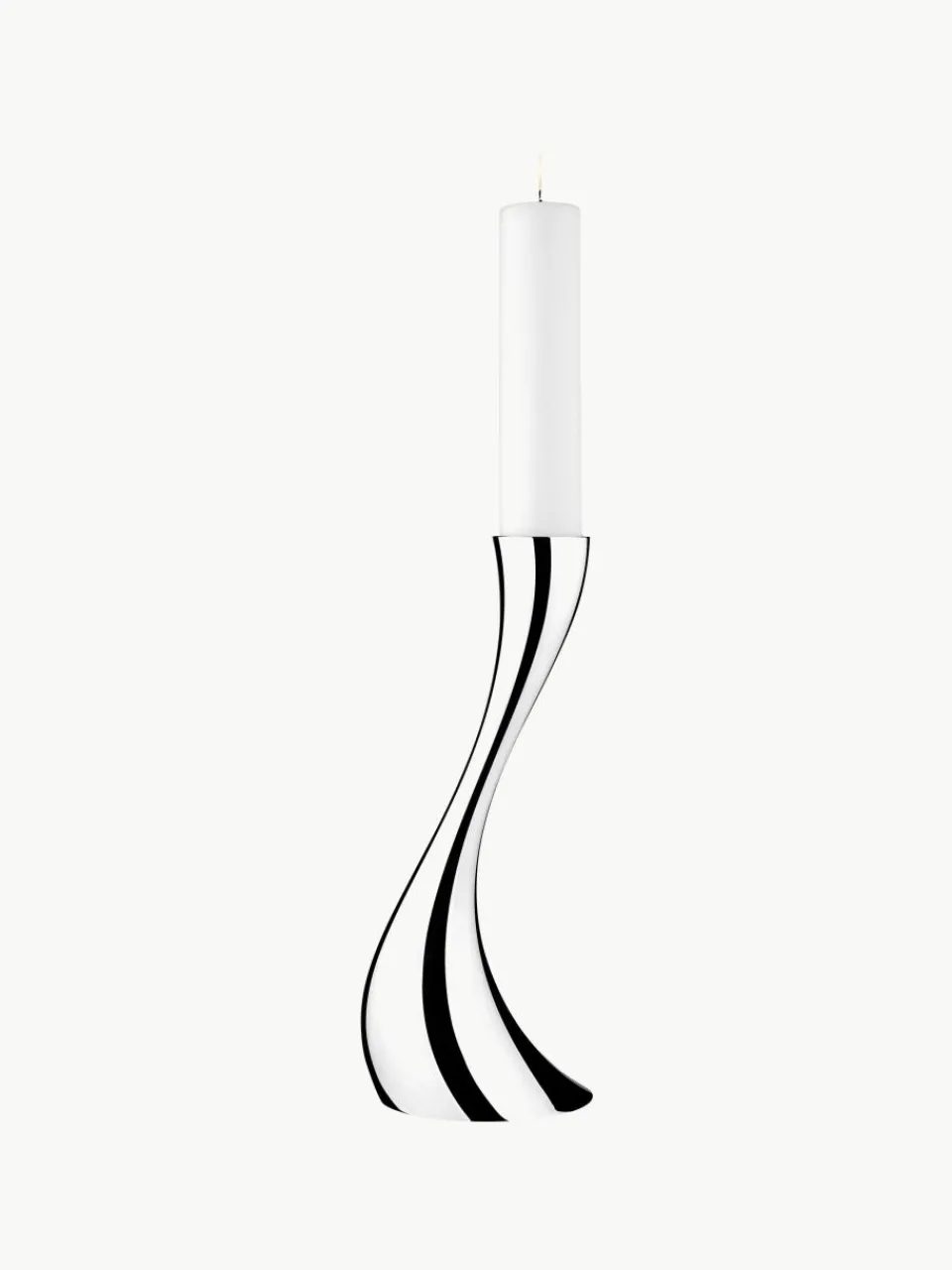 Edelstalen kandelaar Cobra in organische vorm, H 40 cm^GEORG JENSEN Clearance