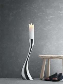 Edelstalen kandelaar Cobra in organische vorm, H 50 cm^GEORG JENSEN Fashion