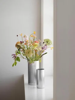 Edelstalen vaas Bernadotte met groefstructuur, H 26 cm^GEORG JENSEN Online