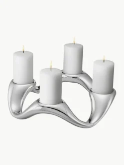 Edelstalen waxinelichthouder Cobra in organische vorm^GEORG JENSEN New