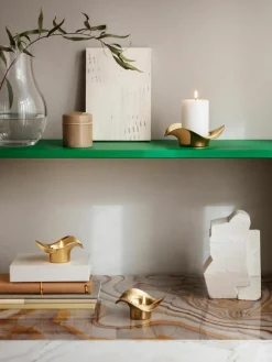 Edelstalen waxinelichthouders Cobra in organische vorm, 2 stuks^GEORG JENSEN Sale