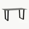 Eettafel Davidson met glazen tafelblad in marmerlook, 160 x 90 cm^Westwing Clearance