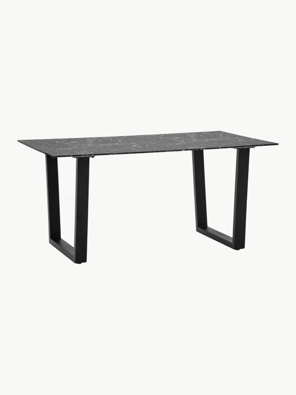 Eettafel Davidson met glazen tafelblad in marmerlook, 160 x 90 cm^Westwing Clearance