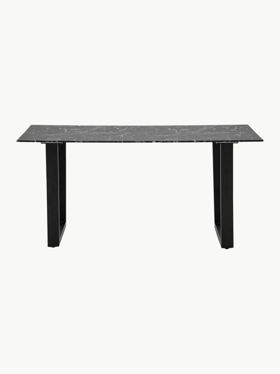 Eettafel Davidson met glazen tafelblad in marmerlook, 160 x 90 cm^Westwing Clearance