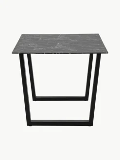 Eettafel Davidson met glazen tafelblad in marmerlook, 160 x 90 cm^Westwing Clearance