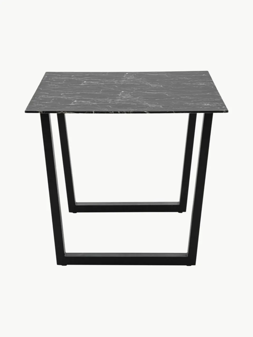 Eettafel Davidson met glazen tafelblad in marmerlook, 160 x 90 cm^Westwing Clearance