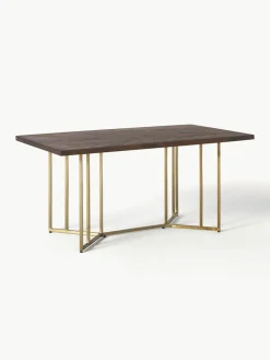 Eettafel Luca van mangohout met visgraat-patroon, in verschillende formaten^Westwing Collection New