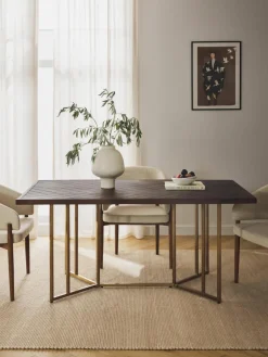 Eettafel Luca van mangohout met visgraat-patroon, in verschillende formaten^Westwing Collection New