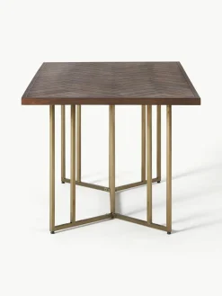 Eettafel Luca van mangohout met visgraat-patroon, in verschillende formaten^Westwing Collection New