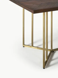 Eettafel Luca van mangohout met visgraat-patroon, in verschillende formaten^Westwing Collection New