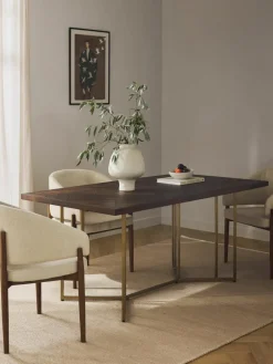 Eettafel Luca van mangohout met visgraat-patroon, in verschillende formaten^Westwing Collection New