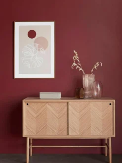 Eikenhouten dressoir Herringbone met visgraatpatroon^Hübsch Discount