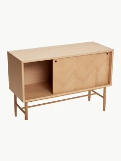 Eikenhouten dressoir Herringbone met visgraatpatroon^Hübsch Discount