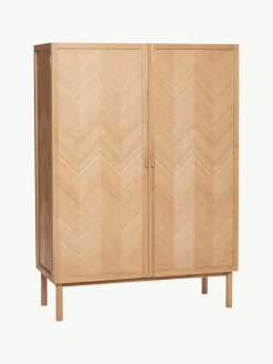 Eikenhouten kledingkast Herringbone met visgraatpatroon^Hübsch Best