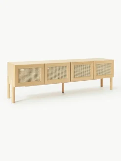 Eikenhouten tv-meubel Jolie met Weens vlechtwerk^Westwing Collection Hot
