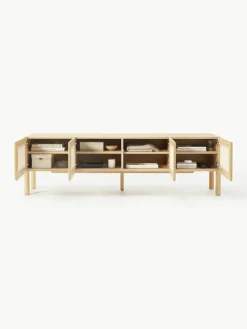 Eikenhouten tv-meubel Jolie met Weens vlechtwerk^Westwing Collection Hot