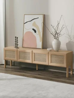 Eikenhouten tv-meubel Jolie met Weens vlechtwerk^Westwing Collection Hot
