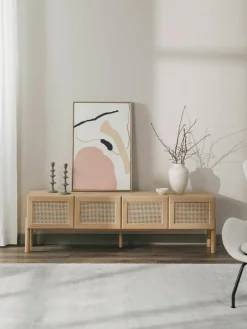 Eikenhouten tv-meubel Jolie met Weens vlechtwerk^Westwing Collection Hot