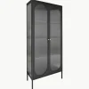 Eikenhouten vitrine Adelaide met gegroefd glas^House Nordic Online
