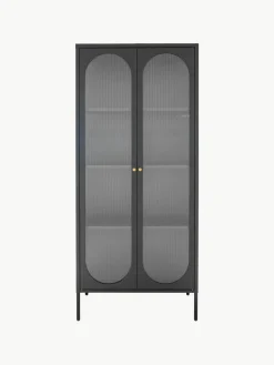 Eikenhouten vitrine Adelaide met gegroefd glas^House Nordic Online