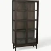 Eikenhouten vitrinekast Hazelton met schuifdeuren^Rowico Fashion